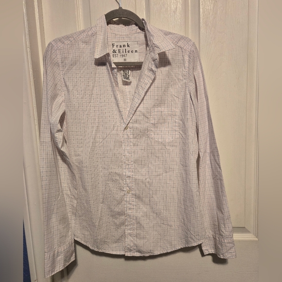 Frank & Eileen Long Sleeve Shirt Pink/White Check Button From Women's Size M - Picture 1 of 9